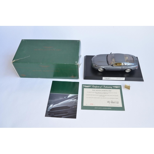 817 - A boxed special edition Aston Martin endorsed DB7 diecast model, with COA (No2703, no limit number).