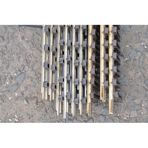 691 - A collection of G gauge (45mm width) railway track. 3 long (151cm) and 6 shorter (92cm) sections.