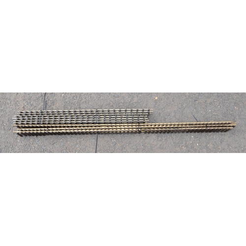 691 - A collection of G gauge (45mm width) railway track. 3 long (151cm) and 6 shorter (92cm) sections.