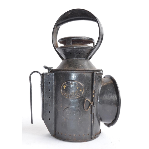 805 - An LMS Railways signal lamp, plate stamped 'R204'. Height to handle top 29cm.