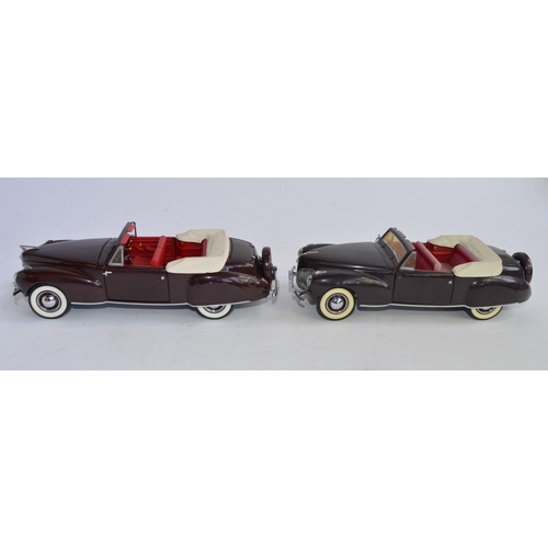 840 - 2 unboxed 1/24 Franklin Mint 1942 Lincoln Zephyr die-cast model cars. One excellent condition, the o... 