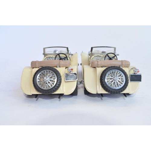 842 - 2 Franklin Mint 1/24 die-cast 1938 Jaguar SS100 models, one boxed (box fair with photo of model atta... 