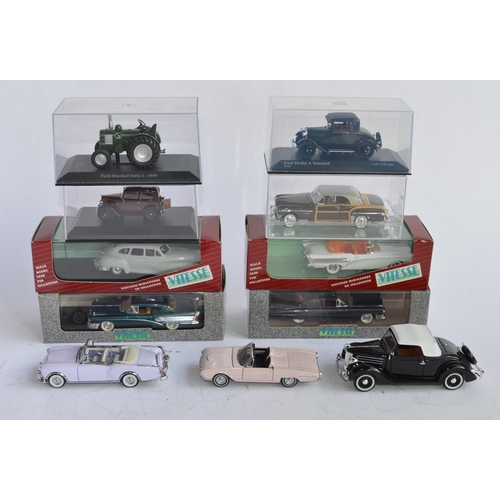 879 - A collection of mostly 1/43 die-cast vehilcle models from Vitesse, Franklin Mint and Minichamps. Inc... 