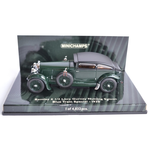 880 - A Minichamps 1/43 die-cast 1930 Bentley 6 and a half ltr Gurney Nutting Saloon Blue Train Special. L... 