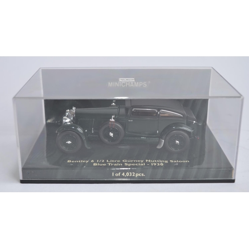 880 - A Minichamps 1/43 die-cast 1930 Bentley 6 and a half ltr Gurney Nutting Saloon Blue Train Special. L... 