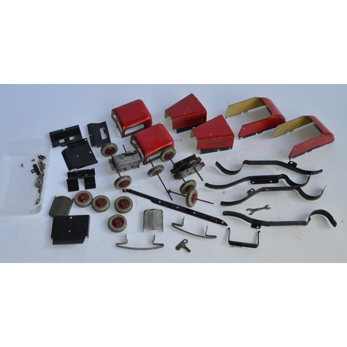 882 - 2 disassembled vintage Chad Valley Ubuilda tinplate clockwork Burnett 2 door coupe models. A/F, not ... 