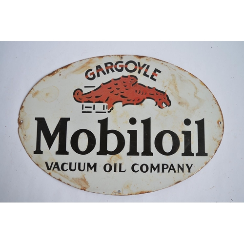 947 - An enamelled steel plate Gargoyle Mobiloil Vacuum Oil Company advertising sign.
L54.8xH36.4cm
