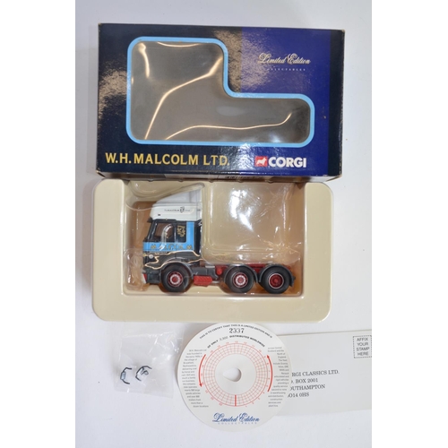 914 - 2 1/50 W.H.Malcolm limited edition truck models by Corgi:
No 75806, 398/2900 M.A.N. Curtainside. 
CC... 