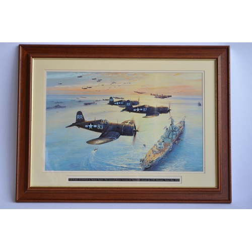 247 - A wood framed print by renowned aviation artist Robert Taylor, titled 