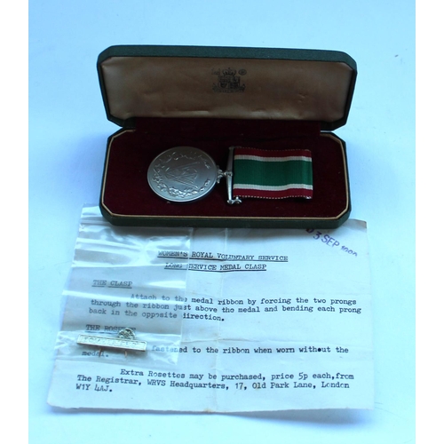 47 - Women's Royal Voluntary Service long service medal, in original case with letter containing clasp, f... 