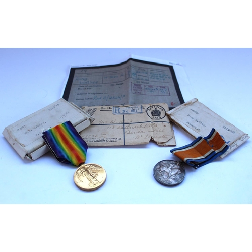 50 - Pair of WWI medals including Victory medal and British 1914 - 1918 war medal attributed to 40787 Pte... 