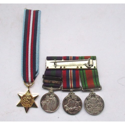 68 - Four miniature medals - 1918 - 1962 General Service medal , Defence Medal, 1939 - 1945 War medal, Ar... 