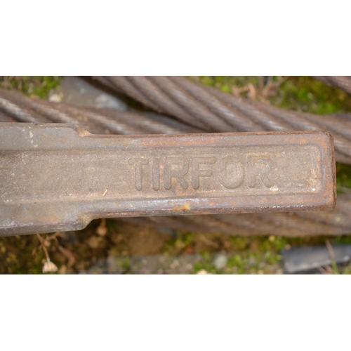 1251 - Tractel Tirfor T35 hand winch and section of steel cable with end eyelet