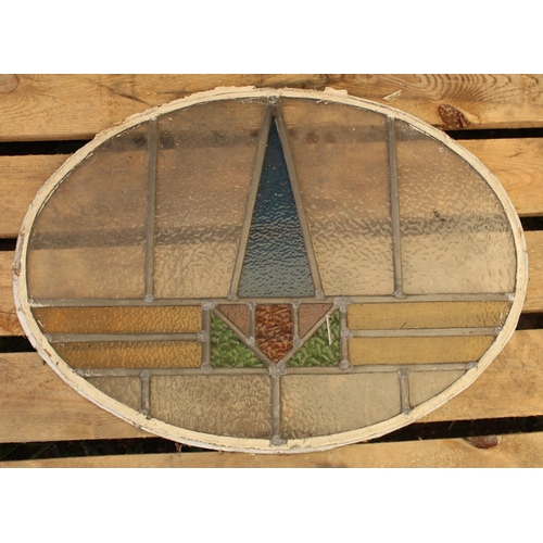 1257 - 3 stained glass window panels