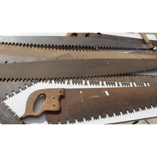 1259 - Collection of 9 forestry cross-cut saws