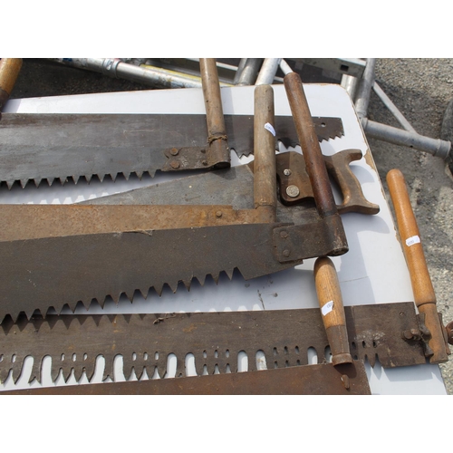 1259 - Collection of 9 forestry cross-cut saws