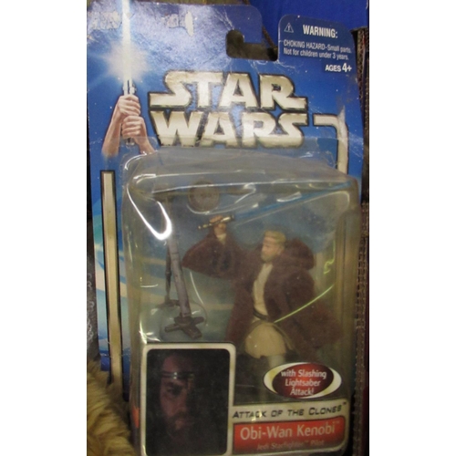 172 - Boxed Star Wars Attack Of The Clones figure Obi Wan Kenobi Jedi Pilot, Star Wars Episode I Phantom M... 