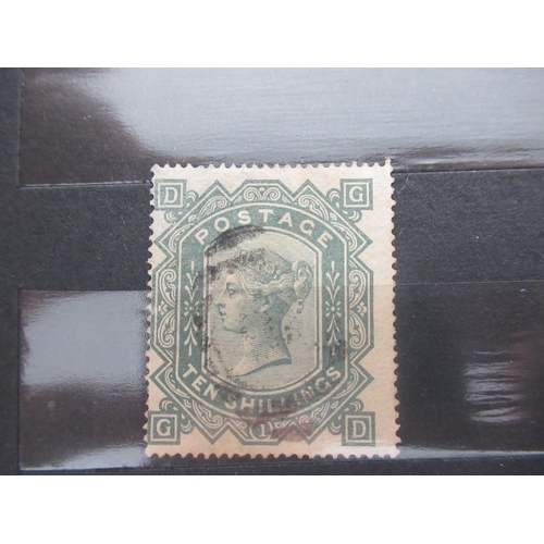 717 - Victoria, ten shillings greenish grey (sg36) used