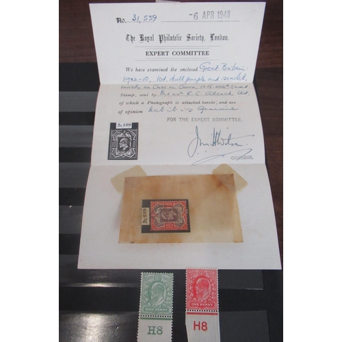 727 - Used 1902-10 10d dull purple and scarlet (sg92) with letter from the Royal philatelic society, Georg... 