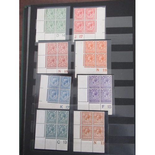 728 - George V, 12 corner blocks of 4 stamps with margins, unused. Ranginging from half penny to one shill... 