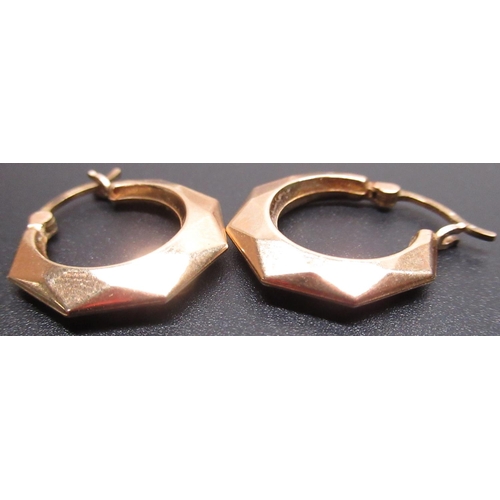 6 - Two pairs of 9ct yellow gold hoop earrings, both stamped 375, 2.3g