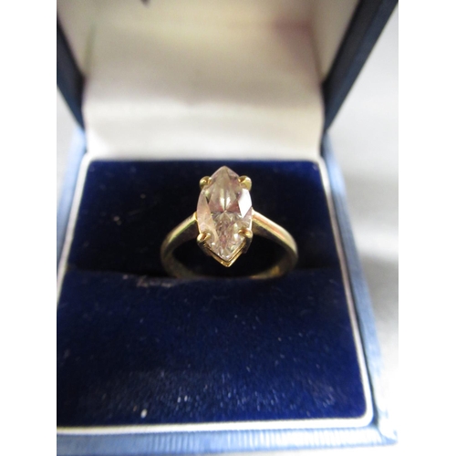 37 - WITHDRAWN - 18ct yellow gold ring set with marquise cut clear stone, stamped 18c, size L, a 9ct whit... 