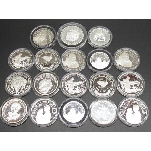 1142 - Collection of silver proof coins incl. Churchill half-Crowns (3), Farthing half-Crowns (2), Going Do... 