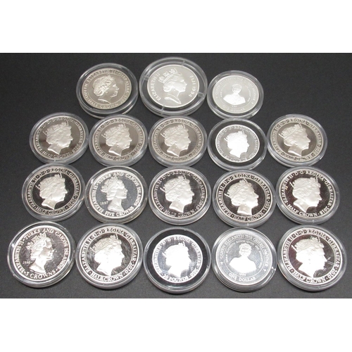 1142 - Collection of silver proof coins incl. Churchill half-Crowns (3), Farthing half-Crowns (2), Going Do... 