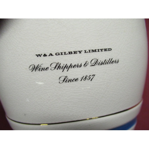 1170 - HCW Black and White whisky water jug, Wade Mackenzie  jug and a five Wade miniature Spirit barrels (... 