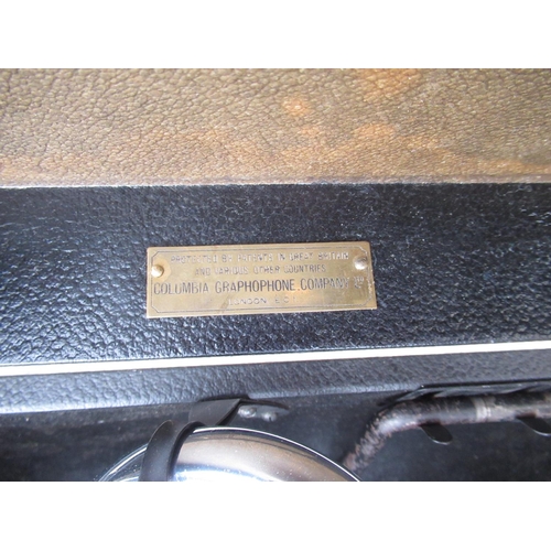 73 - Two Columbia table top Gramophones, black finish cases (2)