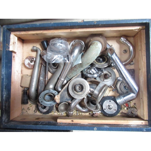 74 - Collection of table top Gramophone parts incl. cases, motors, turntables and pickups etc (qty)