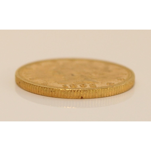 809 - 1892 USA American gold Liberty head $10 ten dollar coin,  16.6g