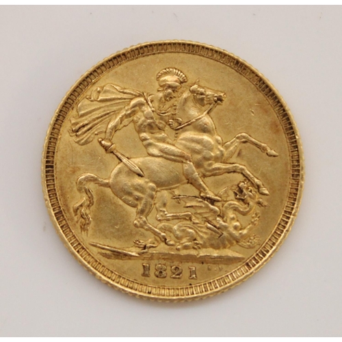 776 - Geo.IV 1821 gold sovereign, 8.0g.