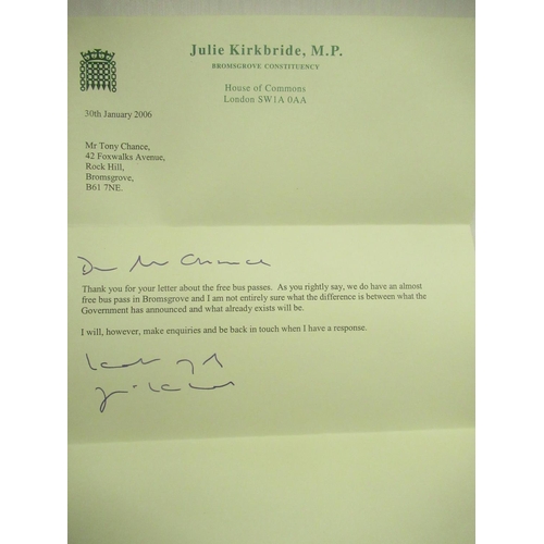 2 - Collection of signatures and letters inc. letter from the Rt. Hon. Lord Jenkins with signed stick-in... 