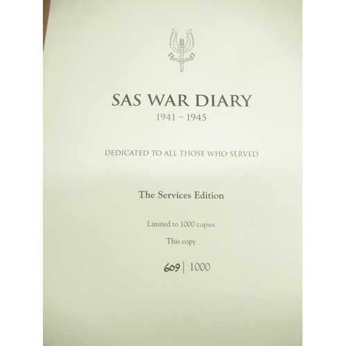 8 - SAS War Diary 1941-45, Services Edition, Limited Edition no.609 of 1000, hand crafted tooled leather... 