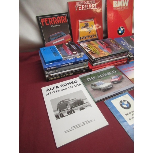 102 - Collection of books on Italian and German cars inc. BMW, Porsche, Mercedes, Ferrari, Alfa Romeo, Fia... 