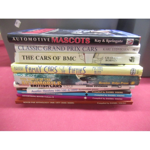 104 - Collection of books on cars covering race cars, marquees, coach built cars, etc (qty in 2 boxes)