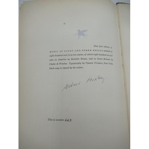 116 - Huxley (Aldous) Music at Night and Other Essays, The Fountain Press and Chatto & Windus, Signed 1st ... 