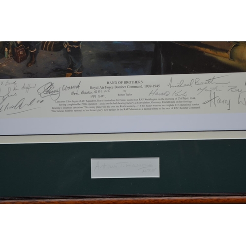 196 - An extensively pencil signed wood framed print 