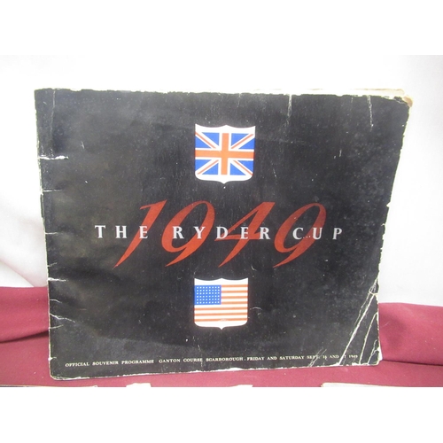 77 - The Ryder Cup 1949 Official Souvenir Programme, The Ryder Cup Lindrick Golf Club 1957 Official Progr... 