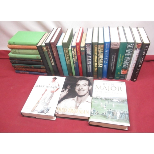 84 - Collection of Cricket related books inc. autobiographies, biographies, history of matches,etc.. sign... 