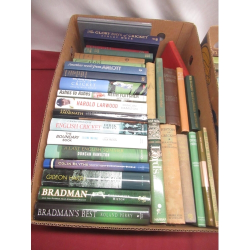 89 - Collection of books relating to cricket inc. biographies and autobiographies (59 in 2 boxes)