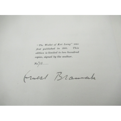 123 - Bramah(Ernest) The Wallet of Kai Lung, Grant Richards, 1923, Signed Limited Edition no. 73 of 200, h... 