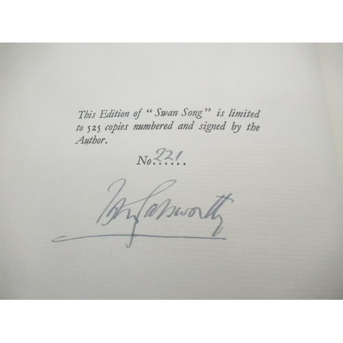 129 - Galsworthy(John) Swan Song, William Heinemann, 1928 Signed Limited Edition no 221 of 525, with lette... 