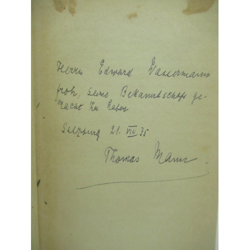 157 - Mann(Thomas) Der Tod In Venedig, S.Fischer Verlag Berlin, 1930, Signed inscription from Thomas Mann,... 