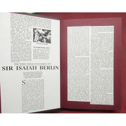 158 - Berlin(Isaiah) Four Essays on Liberty, Oxford University Press, Reprint 1979, Authors signature glue... 