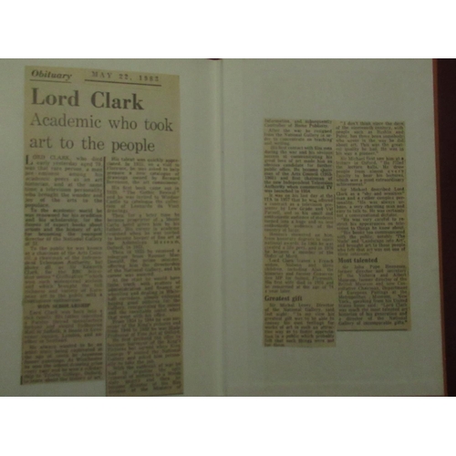 165 - Clark(Kenneth) Civilisation, BCA, 12th Imp. 1972, authors signature glued in, newspaper articles glu... 