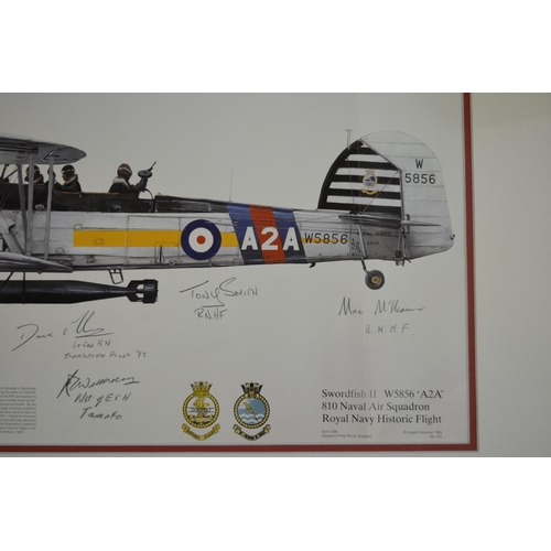 233A - Squadron Prints framed print depicting Royal Naval Historic Flight Swordfish II, W5856, 810 NAS (as ... 