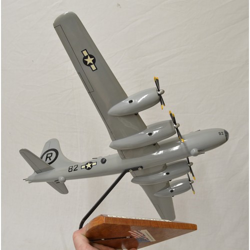 267 - Hand crafted wooden mahogany model of US AAF B29 super fortress Enola Gay the atomic bomber by Hand ... 