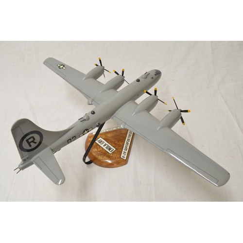 267 - Hand crafted wooden mahogany model of US AAF B29 super fortress Enola Gay the atomic bomber by Hand ... 